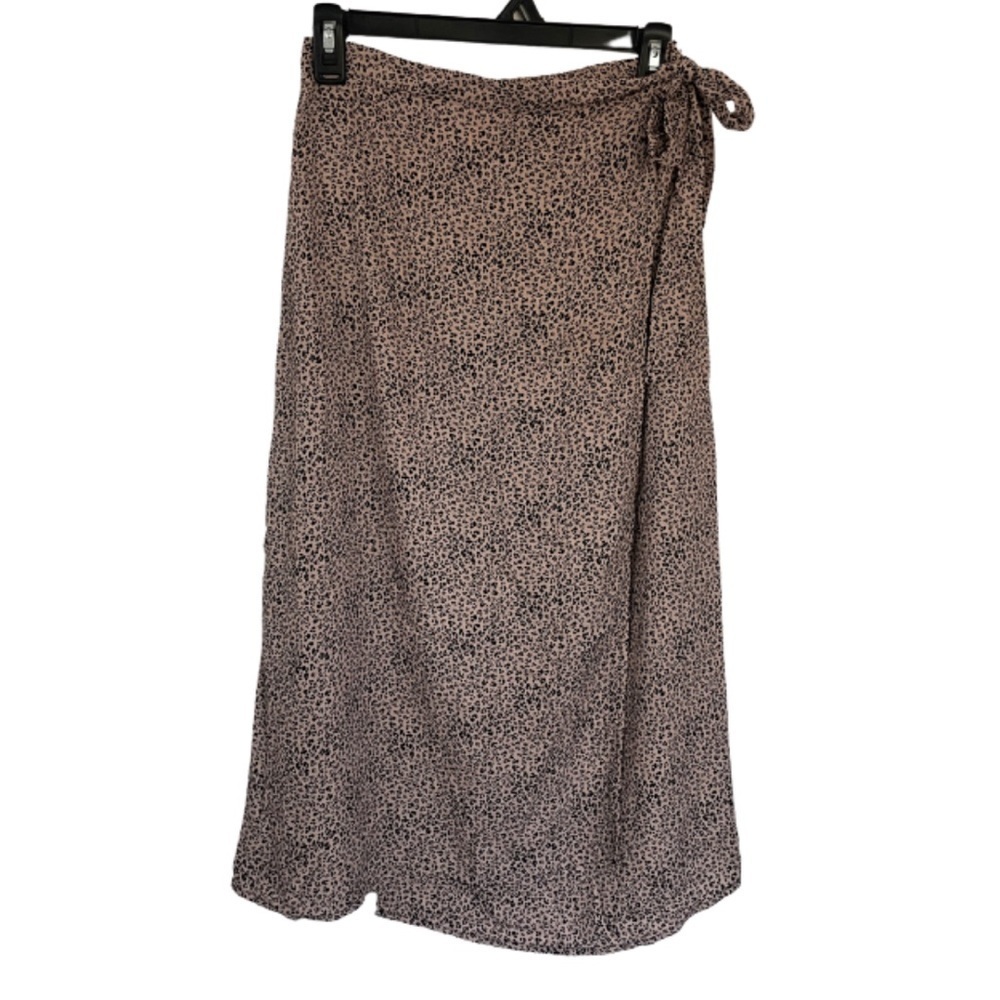 NWT Micro Animal Print patterned Wrap Midi  Skirt Size S‎